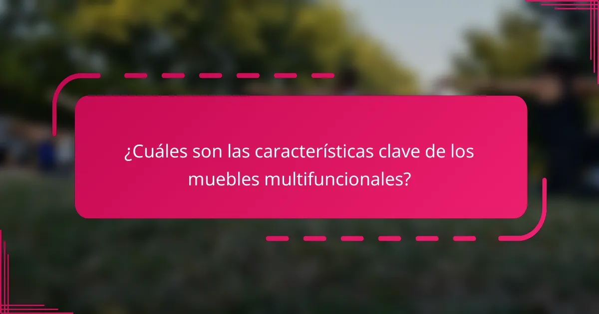 ¿Cuáles son las características clave de los muebles multifuncionales?
