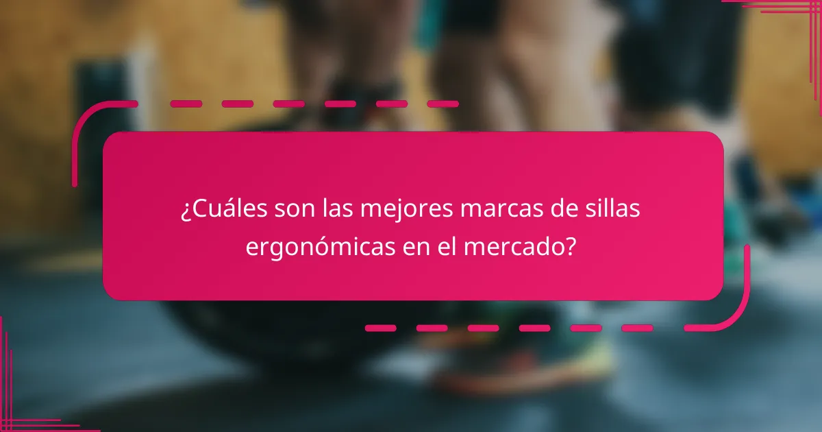 ¿Cuáles son las mejores marcas de sillas ergonómicas en el mercado?