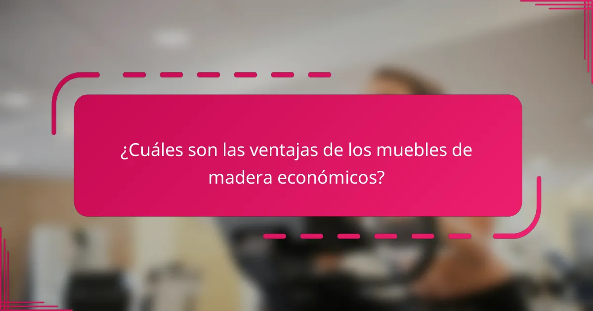 ¿Cuáles son las ventajas de los muebles de madera económicos?