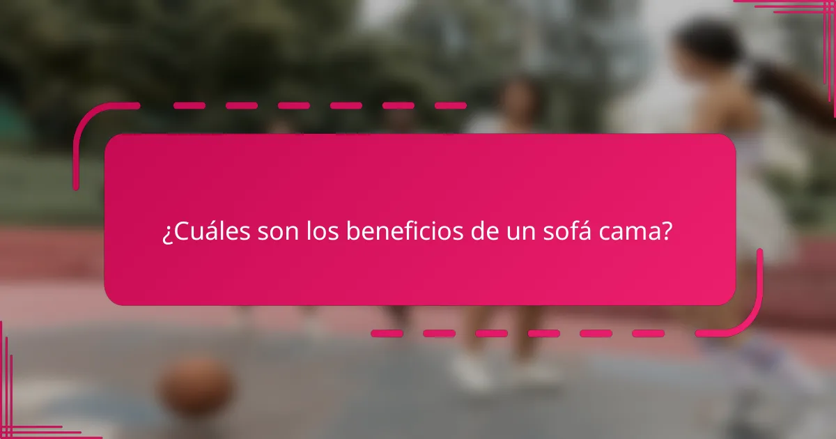 ¿Cuáles son los beneficios de un sofá cama?