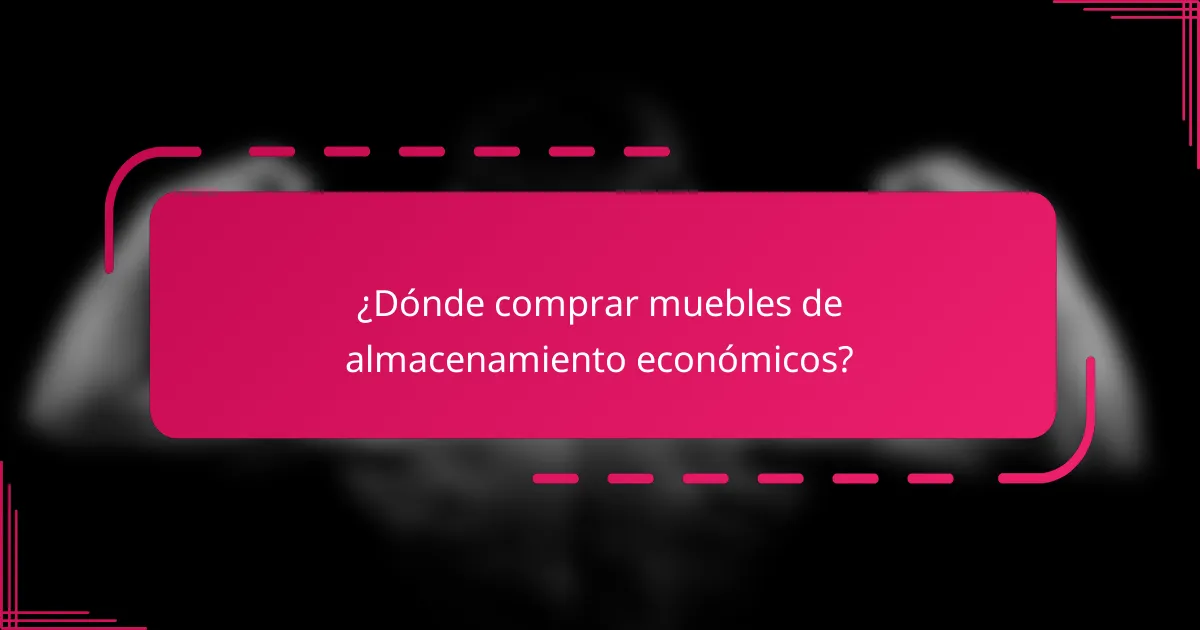 ¿Dónde comprar muebles de almacenamiento económicos?
