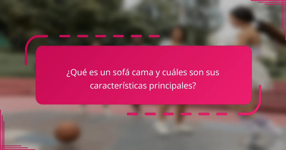 ¿Qué es un sofá cama y cuáles son sus características principales?